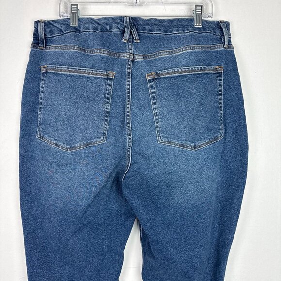 Good American Good Classic Raw Step Hem Straight Leg Jeans Indigo Plus Size 15 - Picture 9 of 11